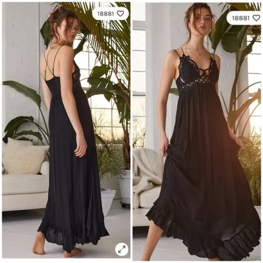 Free People Adella Black Maxi Dress Size XS